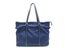 GUCCI グッチ GGナイロン 2wayバッグ ネイビー ナイロン/レザー