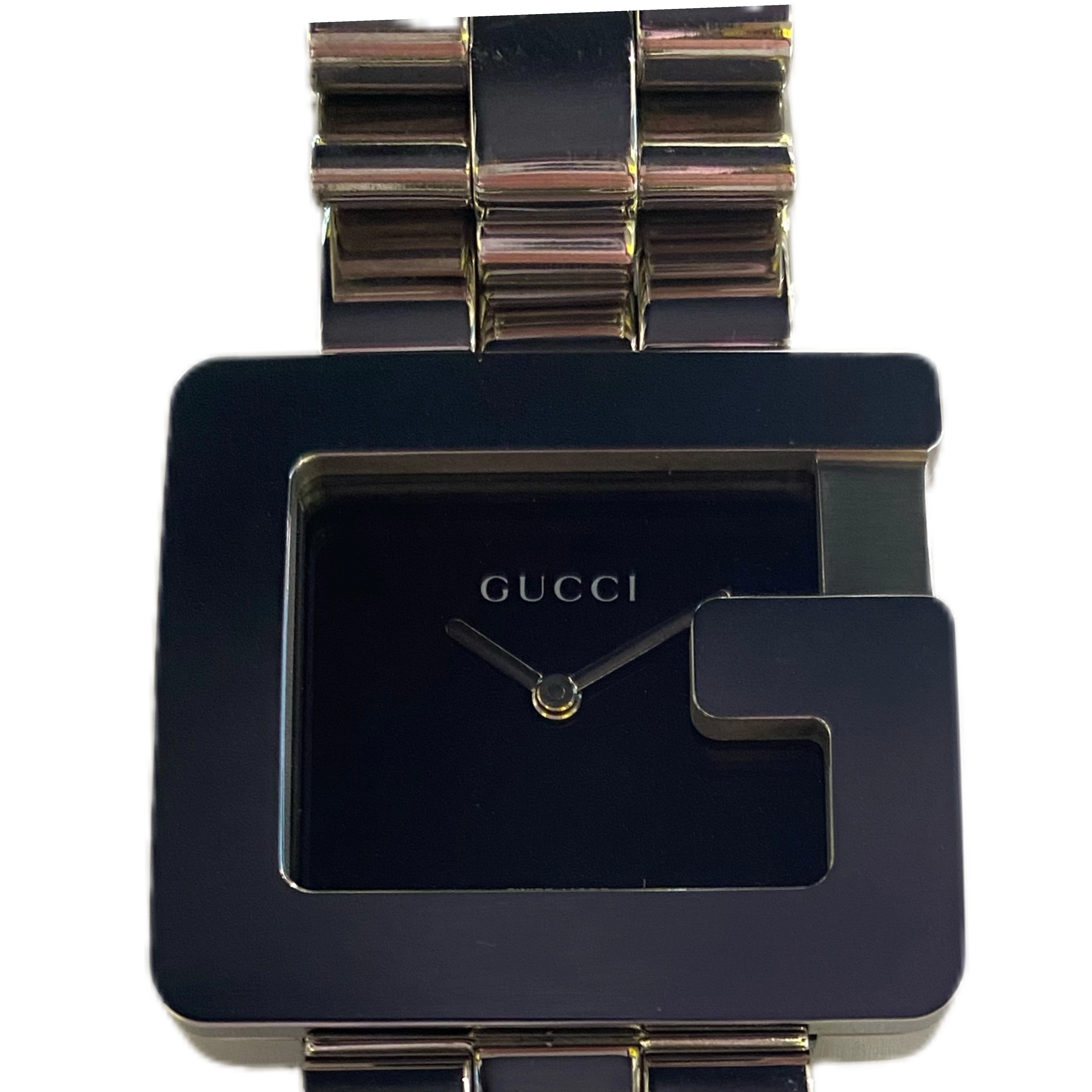 GUCCI グッチ 3600M 腕時計 メンズ Gスクエア 黒文字盤 ステンレススチール スイス製 シルバー クオーツ アナログ表示 G square  【208】2148103660986 の購入なら「質」の大黒屋（公式）