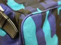 PRADA　プラダ　リュック　カモフラージュ　リュックサック　ネイビー／ブラック　ナイロン／サフィアーノ　BZ0032　2148103817342　【中古】【大黒屋】【472】