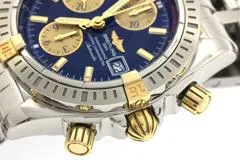 BREITLING ブライトリング 腕時計 クロノマット エボリューション B13356/B156C46PA K18イエローゴールド/スティール ブルー文字盤 自動巻き【472】SJ