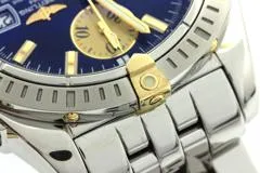 BREITLING ブライトリング 腕時計 クロノマット エボリューション B13356/B156C46PA K18イエローゴールド/スティール ブルー文字盤 自動巻き【472】SJ
