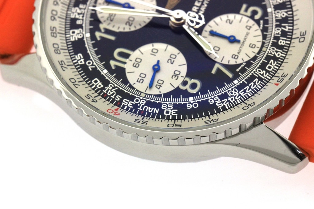 BREITLING ブライトリング 腕時計 2000年並行品 オールドナビタイマー A13322/A142B02LBA スティール/ラバー ブラック文字盤 自動巻き【472】SJ