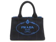 PRADA プラダ ミニカナパ ブラック キャンバス 1BG439【430】2143400226392