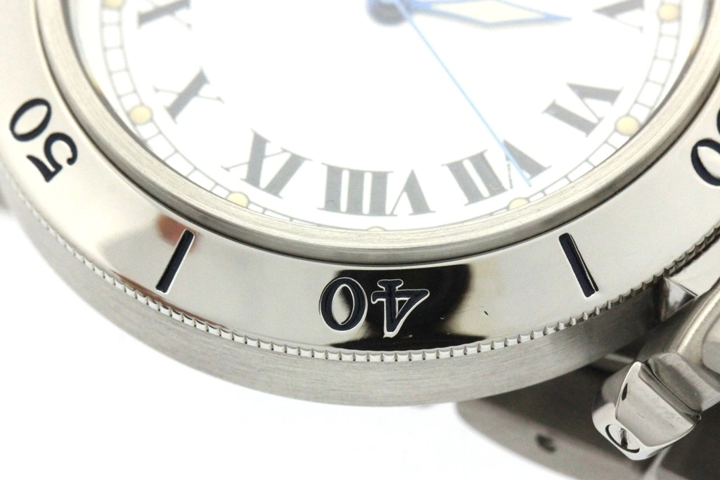 Cartier カルティエ 腕時計 パシャ ドゥ プロンジャー 38mm W31005H3 ステンレススチール ホワイト文字盤 自動巻き【472】SJ