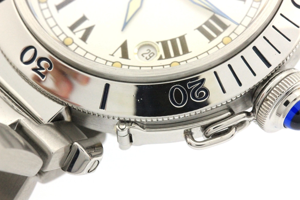 Cartier カルティエ 腕時計 パシャ ドゥ プロンジャー 38mm W31005H3 ステンレススチール ホワイト文字盤 自動巻き【472】SJ