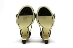 CHANEL シャネル サンダル レディース37C ブラック ベロア ファブリック フェイクパール