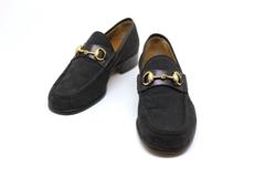 GUCCI グッチ ホースビット GGローファー メンズ39.5（約24.5cm） ブラック キャンバス 110 0009 8