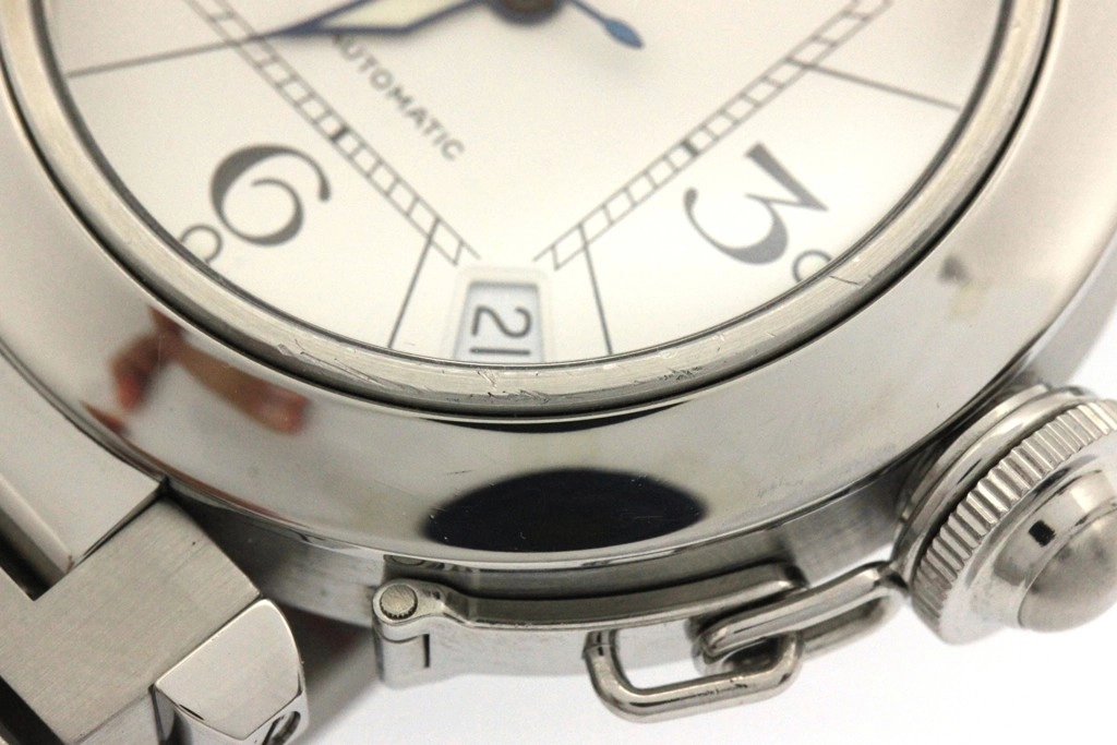 Cartier カルティエ 腕時計 2006年正規品 パシャC W31074M7 ステンレススティール ホワイト文字盤 自動巻き 【472】SJ
