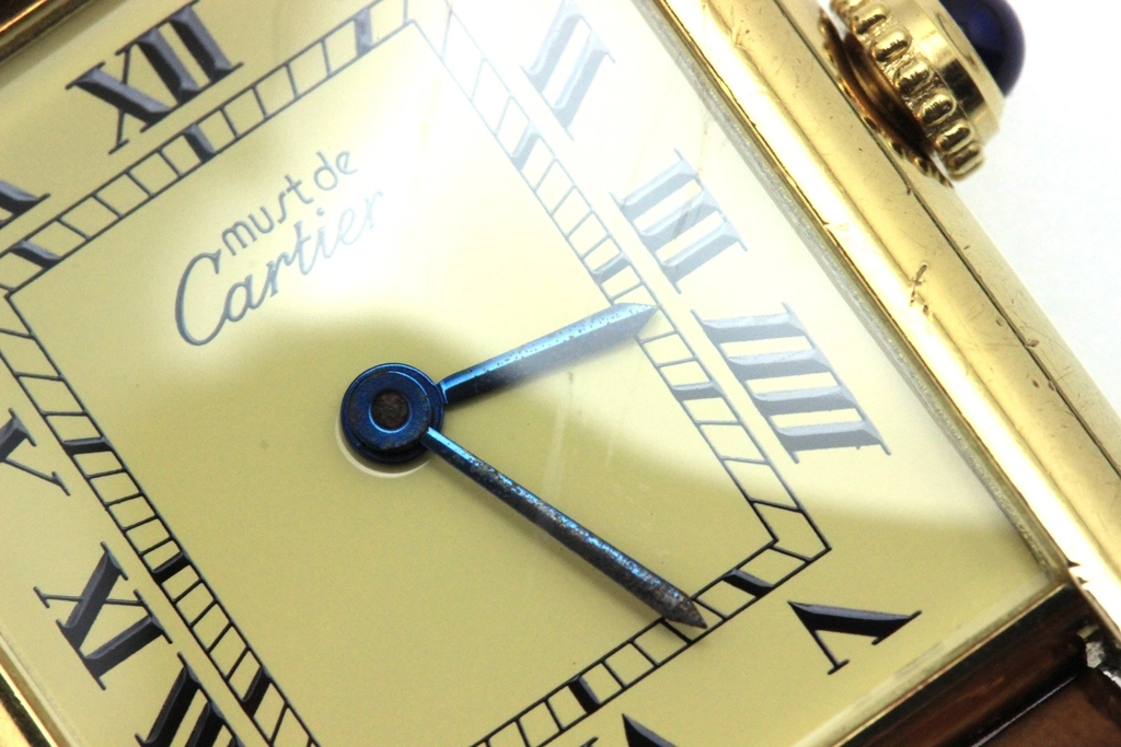 Cartier カルティエ 腕時計 マストタンクLM W1002754 シルバー925/GP/アリゲーターベルト クォーツ【472】SJ