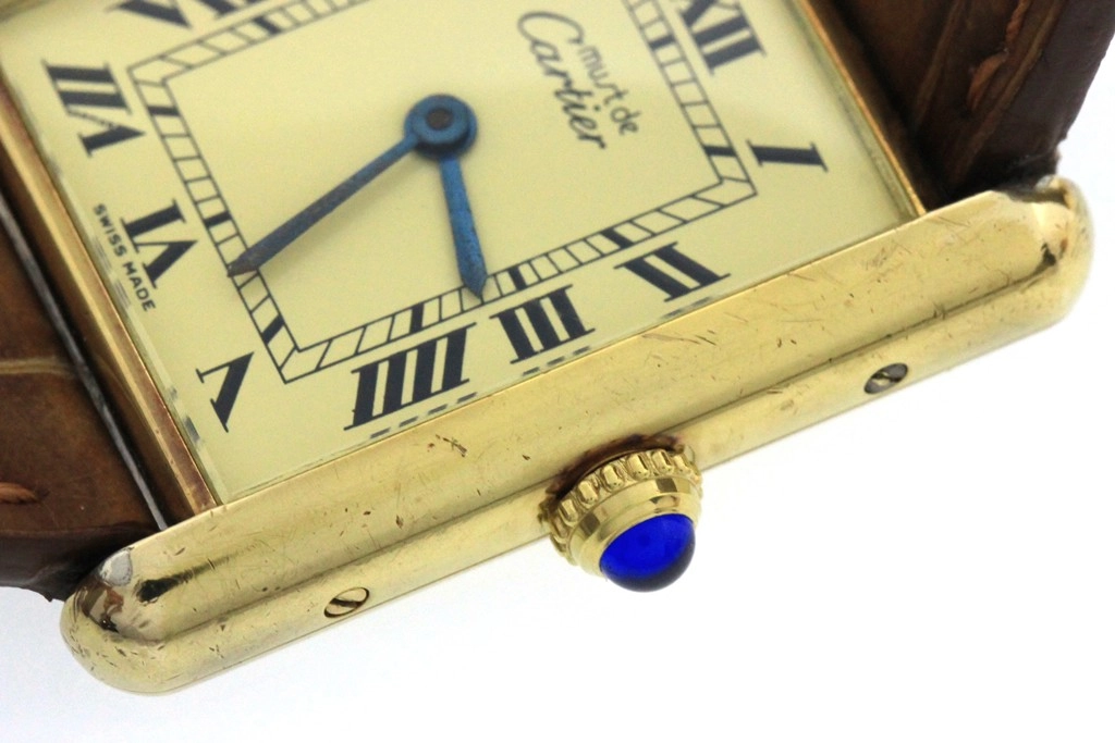 Cartier カルティエ 腕時計 マストタンクLM W1002754 シルバー925/GP/アリゲーターベルト クォーツ【472】SJ