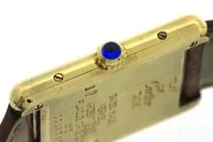 Cartier カルティエ 腕時計 マストタンクLM W1002754 シルバー925/GP/アリゲーターベルト クォーツ【472】SJ