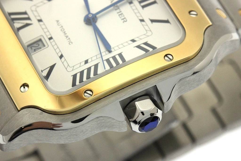 Cartier カルティエ 腕時計 2022年正規品 サントス ドゥ カルティエ ウォッチ LM W2SA0009 K18イエローゴールド/スティール シルバー文字盤 自動巻き【472】SJ