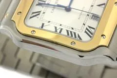 Cartier カルティエ 腕時計 2022年正規品 サントス ドゥ カルティエ ウォッチ LM W2SA0009 K18イエローゴールド/スティール シルバー文字盤 自動巻き【472】SJ