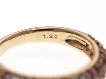 JEWELRY ノンブランドジュエリー 指輪 リング K18 ピンクゴールド ピンクサファイア ダイヤモンド 4.3g 12号【473】