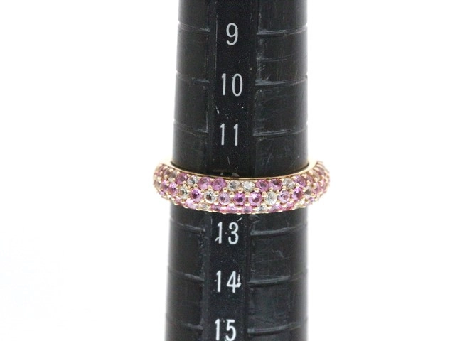 JEWELRY ノンブランドジュエリー 指輪 リング K18 ピンクゴールド ピンクサファイア ダイヤモンド 4.3g 12号【473】