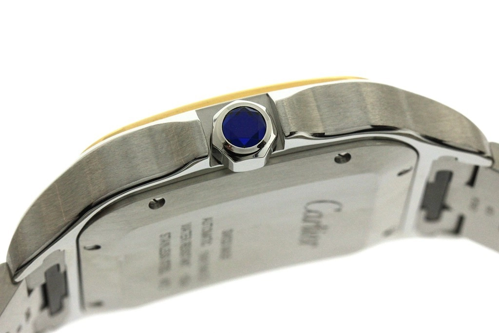 Cartier カルティエ 腕時計 2022年正規品 サントス ドゥ カルティエ ウォッチ LM W2SA0009 K18イエローゴールド/スティール シルバー文字盤 自動巻き【472】SJ