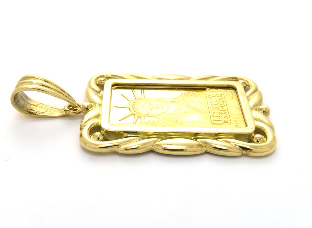 JEWERLY ペンダントトップ K24インゴット/K18枠/10.2g 自由の