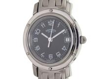 HERMES　エルメス　時計　クリッパー　CL4.210　レディース　クオーツ　SS　黒文字盤【431】2148103886737
