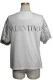 VALENTINO バレンチノ 衣類 レース付きTシャツ レディースXXS ホワイト/シルバー レーヨン/コットン/ナイロン XB3MG1 616WN  (2120000321191) 【200】