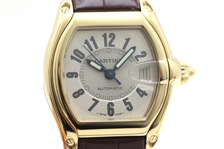 Cartier カルティエ 時計 メンズ ロードスター W603v2 Yg 革 イエローゴールド 新品純正ベルト シルバー文字盤 472 Huの購入なら 質 の大黒屋 公式