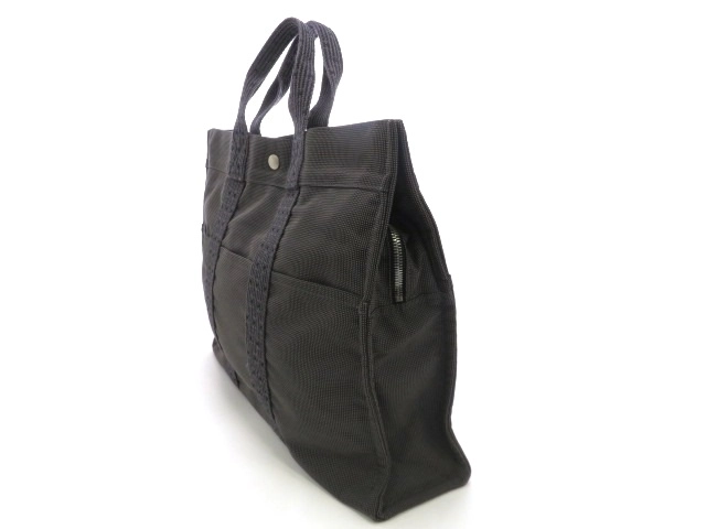 HERMES エルメス エールライントートMM トートバッグ キャンバス グレー【473】