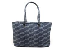 BALENCIAGA　バレンシアガ　トートバッグ　ＢＢモノグラム　ショルダートート　ブルー　デニム　702698　2143100498501　【中古】【大黒屋】【200】