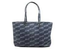 BALENCIAGA　バレンシアガ　トートバッグ　ＢＢモノグラム　ショルダートート　ブルー　デニム　702698　2143100498501　【中古】【大黒屋】【200】