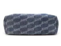 BALENCIAGA　バレンシアガ　トートバッグ　ＢＢモノグラム　ショルダートート　ブルー　デニム　702698　2143100498501　【中古】【大黒屋】【200】