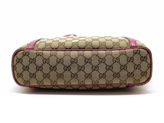 GUCCI グッチ GGスプリームキャンバス レザー ピンク ベージュ