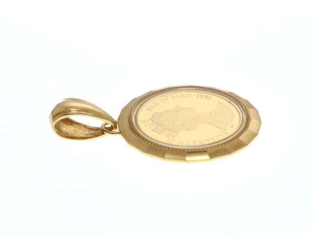 JEWELRY ノンブランド コイン ペンダントトップ 1/25oz ガラス付 K18 K24 4.2g【473】