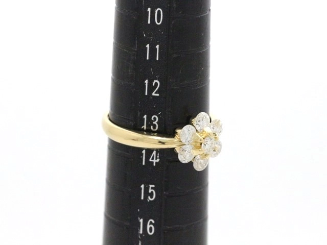 JEWELRY ノンブランド ジュエリー 指輪 リング K18 イエローゴールド ダイヤモンド 13.5号 3.8g【473】