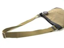 PRADA プラダ ロゴジャガード ショルダーバッグ ベージュ ブラック キャンバス レザー【473】