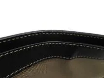 PRADA プラダ ロゴジャガード ショルダーバッグ ベージュ ブラック キャンバス レザー【473】