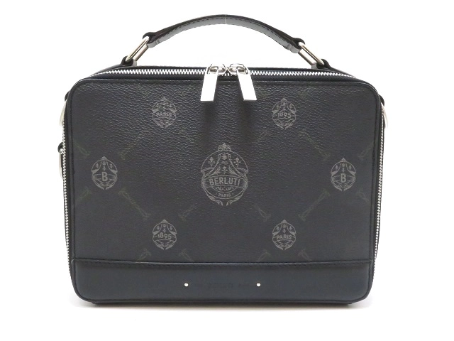 Berluti ベルルッティ クレスト テイクオフスモール ブラック PVC/レザー【430】2143000700773
