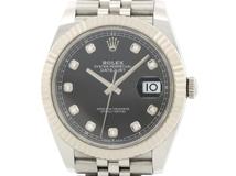 2021年正規品 ROLEX ロレックス デイトジャスト41 126334G K18ホワイトゴールド/オイスタースチール ブライトブラック10Pダイヤモンド文字盤 自動巻き【472】SJ