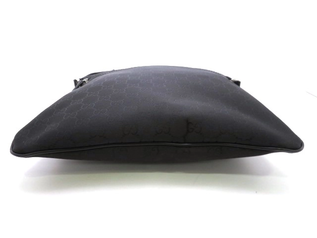 GUCCI グッチ GG ショルダーバッグ ナイロン レザー ブラック アウトレット【473】