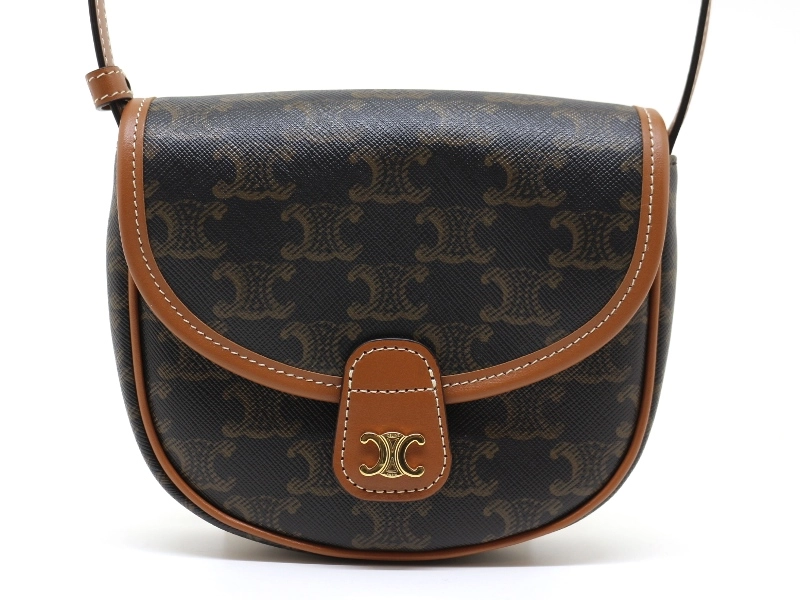 CELINE　セリーヌ　ショルダーバッグ　ミニブザス　タン　ＰＶＣ／カーフ　196702BZJ.04LU　2148103843396　【中古】【大黒屋】【200】
