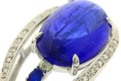 JEWELRY ノンブランドジュエリー ネックレス プラチナ850/プラチナ900 タンザナイト10.59/ダイヤモンド0.12/アオイナイト0.09/オパール0.05ct【472】SJ