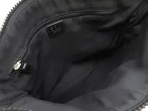 GUCCI グッチ GG ショルダーバッグ ナイロン レザー ブラック アウトレット【473】