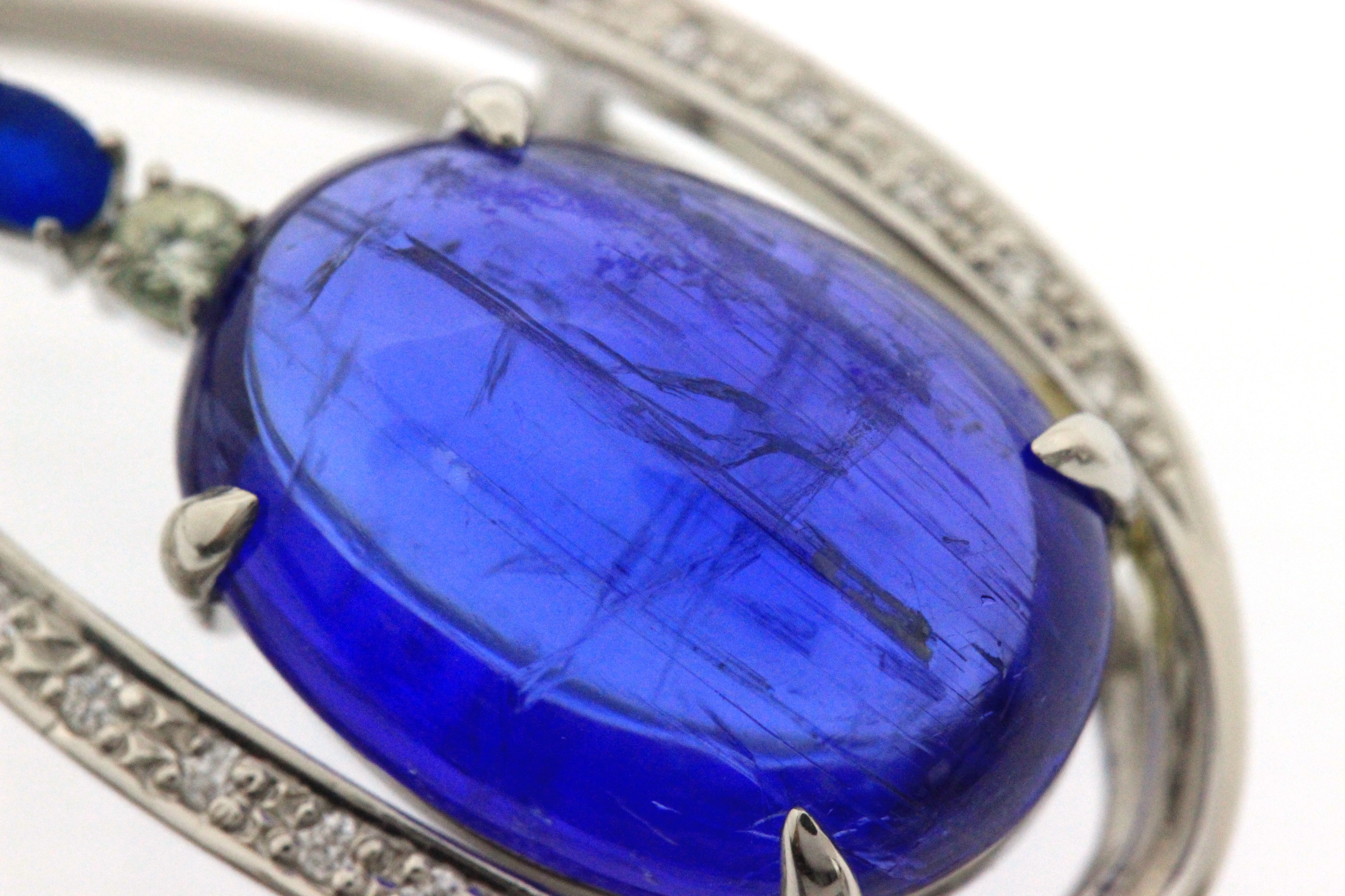 JEWELRY ノンブランドジュエリー ネックレス プラチナ850/プラチナ900 タンザナイト10.59/ダイヤモンド0.12/アオイナイト0.09/オパール0.05ct【472】SJ