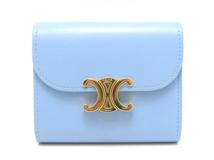 CELINE セリーヌ トリオンフ スモールフラップウォレット グラシエ/GP カーフ 10D783DPV.08GL【430】2143000720481