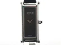 GUCCI グッチ 1500L バングルウォッチ 黒文字盤 ブラック ステンレス