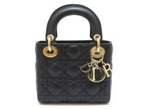 Dior ディオール レディディオールショルダーミニ ブラック カーフ 【430】2143000705990