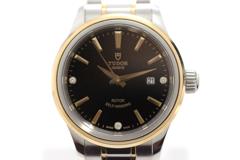 並行未記入 TUDOR チューダー　レディース オートマチック　スタイル 12103　ブラック文字盤 GP/SS【472】HK