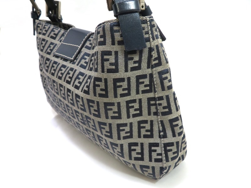FENDI フェンディ ズッキーニ ハンドバッグ ネイビー/グレー