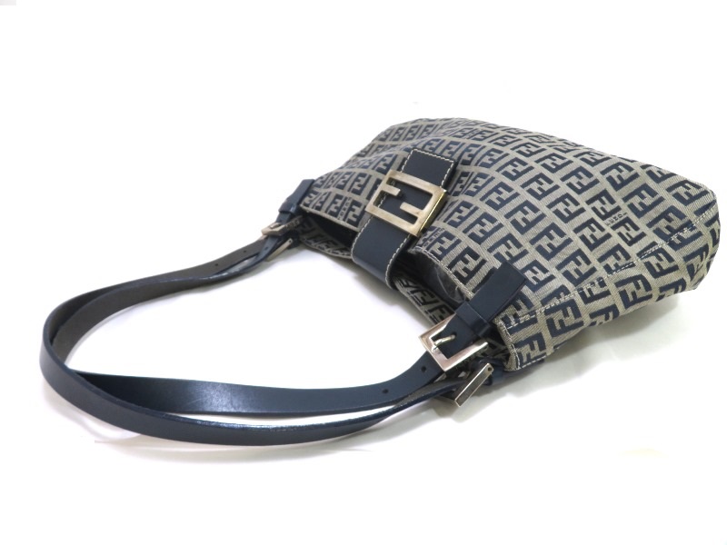 FENDI フェンディ ズッキーニ ハンドバッグ ネイビー/グレー