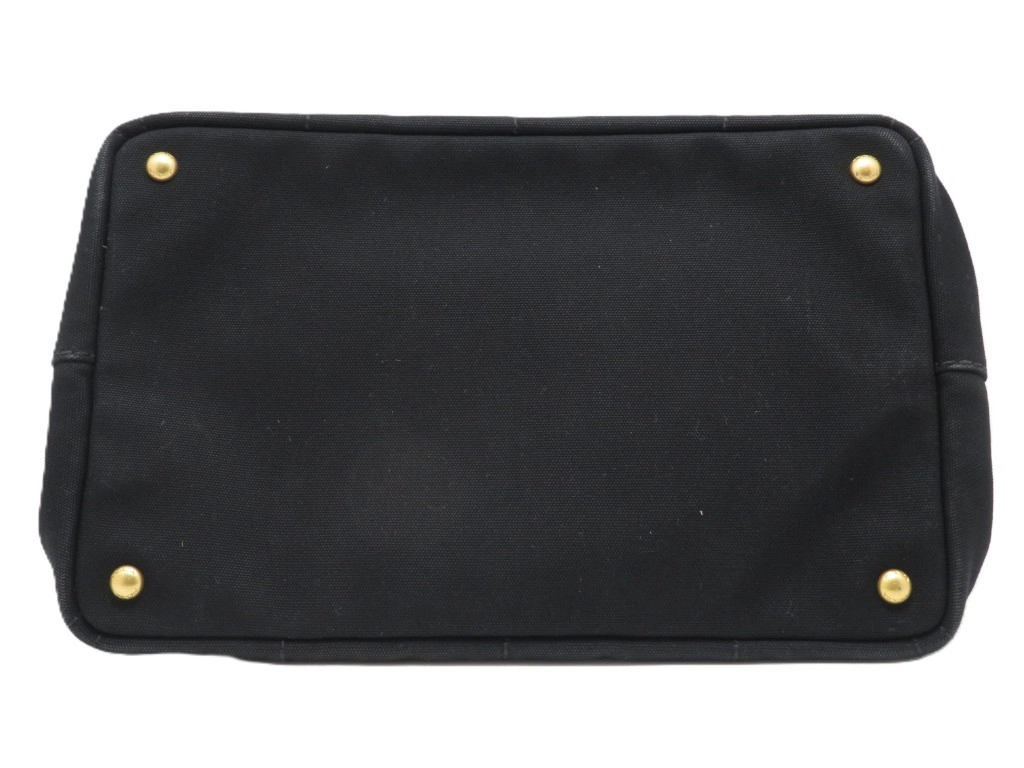 PRADA　プラダ　　カナパＭ　ブラック　キャンバス　サフィアーノ　BN2642【431】2148103757945