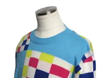 LOUIS VUITTON ルイ・ヴィトン 衣類 ディストーテッドジャイアントダミエクルーネック メンズXL ブルー ウール 1A8P48 参考定価:\180,400- 2143000518873 【200】