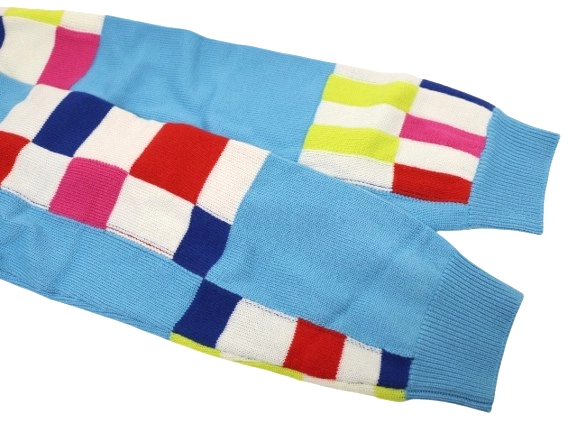 LOUIS VUITTON ルイ・ヴィトン 衣類 ディストーテッドジャイアントダミエクルーネック メンズXL ブルー ウール 1A8P48 参考定価:\180,400- 2143000518873 【200】