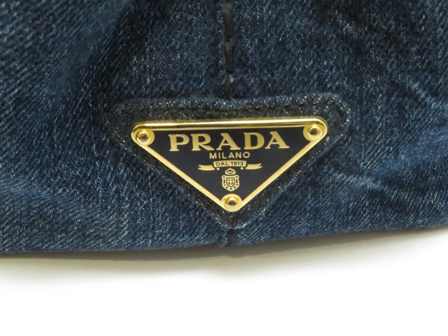 PRADA プラダ ２ＷＡＹカナパミニ ネイビー デニム B2439G